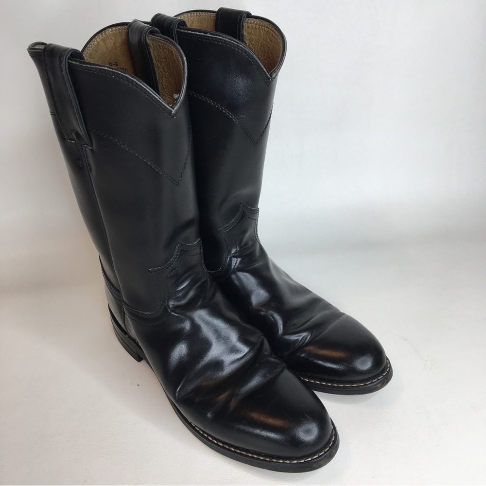 Justin Diamond J Ladies Black Roper Boots Size 6C